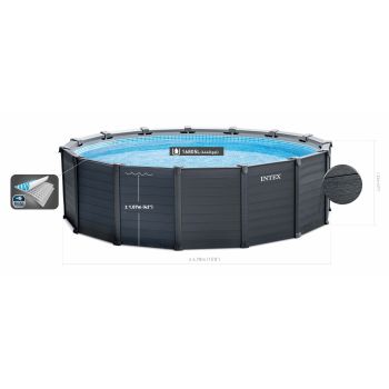 Intex Intex Graphite Grey Panel Pool 4.78 x 1.24M 26384
