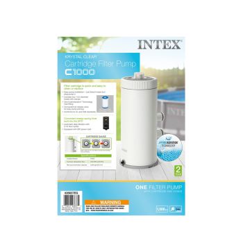 Intex C1000 Cartridge Filter Pump W/ GFCI 3785/h 26638 New Model for 2025