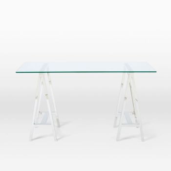 Stainless Steel & Glass Venus Office Desk Table