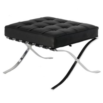 Black Barcelona Ottoman - Classic Version - Replica