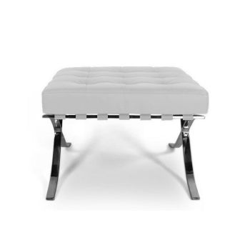 White Barcelona Ottoman - Classic Version - Replica