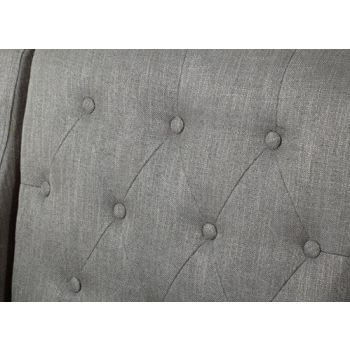 Canberra Fabric Armchair & Ottoman in Grey Linen