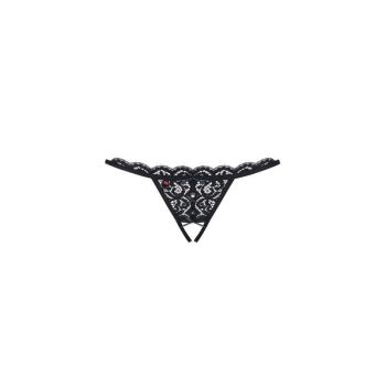 Obsessive Crotchless Lace Thong 831 Black
