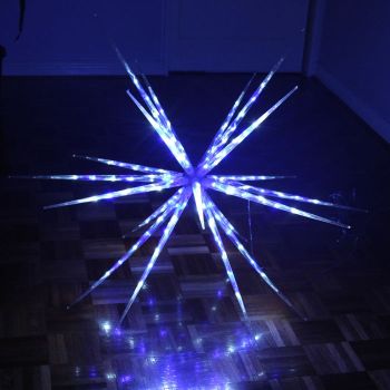 Samland 160 LED Blast Ice Star Ball Christmas Light Decoration in Blue & White