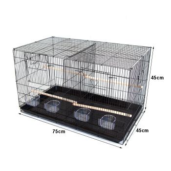 Samland Set of 3 Breeding Bird Cage with Center Dividor with Stand