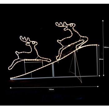 Samland Animated Running up Reindeer Rope Light for Christmas Decoration