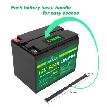 Samland 12V 60AH Deep Circle Lifepo4 Lithium Battery Rechargeable