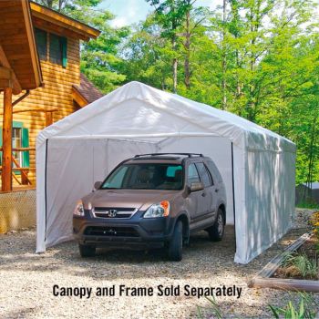 Samland Carport Wall for 10x20 ft Garage Shelter Canopy (PGS1107WALL) - White Wall Accessory Only
