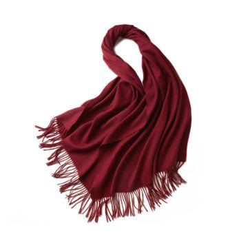 100% MERINO VIRGIN WOOL SHAWL 970115 WINE