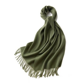 100% MERINO VIRGIN WOOL SCARF 970116 OLIVE