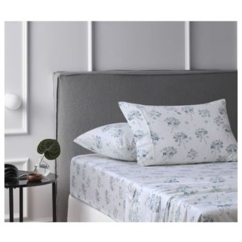 Flower Bunch Cotton Flannelette Light Blue Sheet Set by Accessorize Single