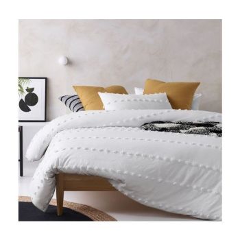 Serapian White Quilt Cover by Vintage Design Homeware Queen