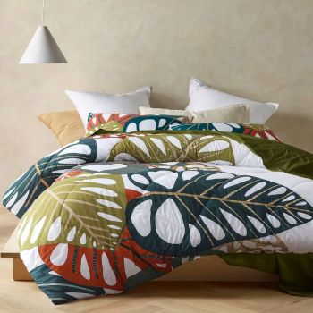 Monstera Digital Printed 3 Piece Comforter Set by Accessorize Queen