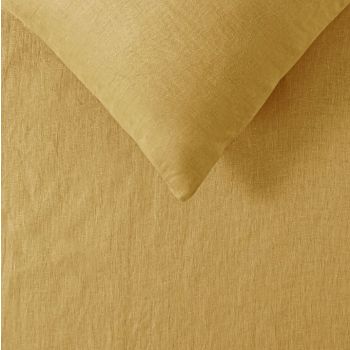 French Linen Ochre Quilt Cover by Vintage Design Homeware Queen