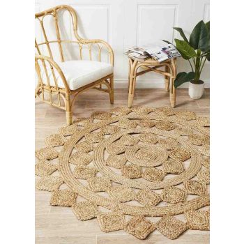 Atrium Tessellate Natural Round By Rug Culture - 200X200CM - ROUND