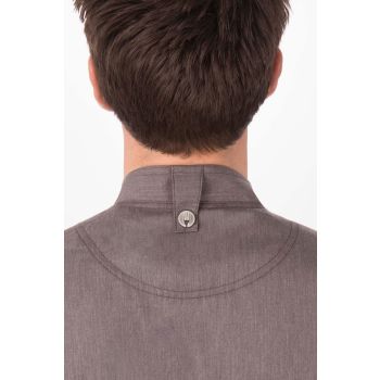 Hartford Men's Graphite Grey Zipper L Chef Jacket by Chef Works