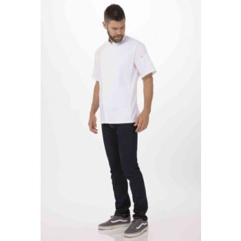 Springfield Men's White Zipper S Chef Jacket by Chef Works