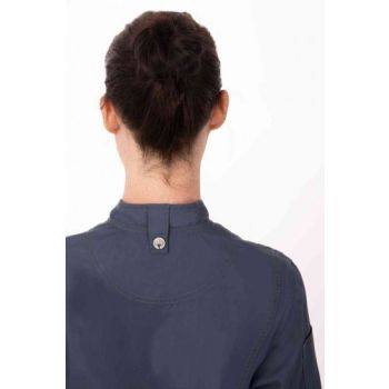 Hartford Women's Blue Zipper S Chef Jacket by Chef Works