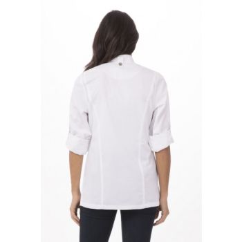 Hartford Women's White Zipper S Chef Jacket by Chef Works