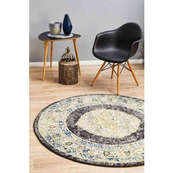 Century 955 Charcoal Round by Rug Culture - 200 x 200 cm - ROUND