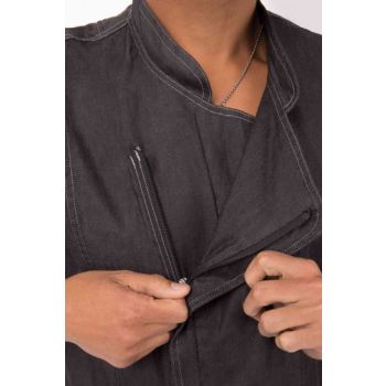 Gramercy Men's Denim Black Zipper XL Chef Jacket by Chef Works