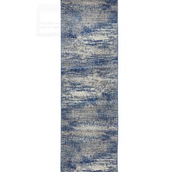 Mirage 355 Blue Runner By Rug Culture-300X80CM - RUNNER