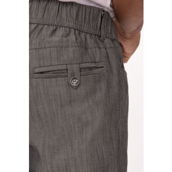 Jogger 257 Black/White Stripe S Men's Chef Pants by Chef Works