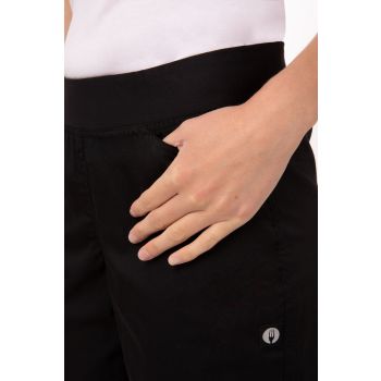 Lightweight Black L Slim Women's Chef Pants by Chef Works