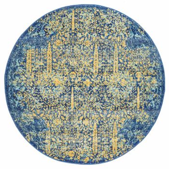 Radiance 411 Royal Blue Round by Rug Culture - 240 x 240 cm - ROUND