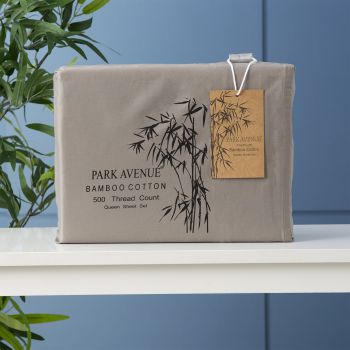 Bamboo Cotton 500 Thread Count Pewter Sheet Sets by Park Avenue King Single