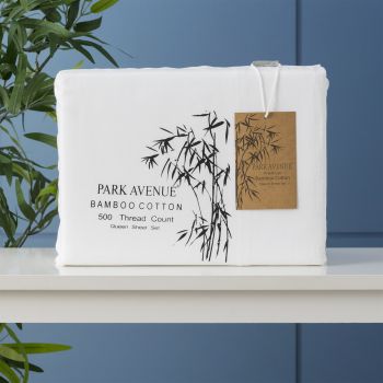 Bamboo Cotton 500 Thread Count White Sheet Sets by Park Avenue Double