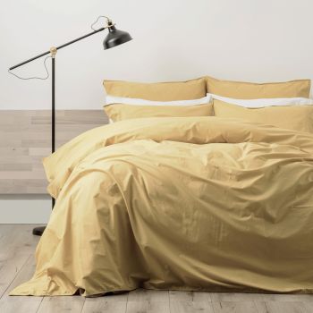 Lorimer 300TC Stone Washed Mustard Quilt Cover Set by Renee Taylor