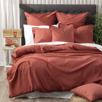 Cavallo Stone Washed 100% Linen Paprika Quilt Cover Set by Renee Taylor