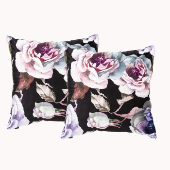 Grace Twin Pack Poly Velvet Printed Cushion by Renee Taylor