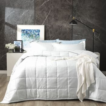 Binary 500 TC Cotton Jacquard White Comforter Set by Ddecor Home