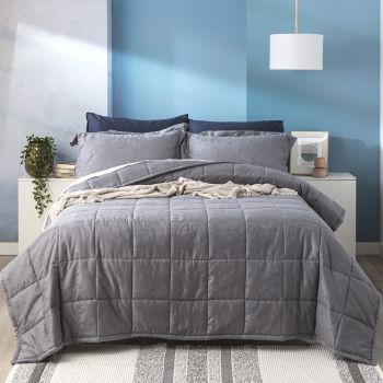 Paisley 500 TC Cotton Jacquard Slate Comforter Set by Ddecor Home