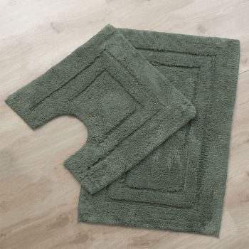 2200 GSM 2 Piece Tufted Sage Bath Mat Set by Renee Taylor