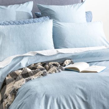 Aquatic Chambray Washed Cotton Quilt Cover Set by Renee Taylor