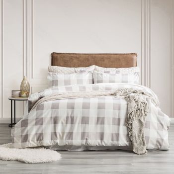 Buffalo Checks 175 Gsm Egyptian Cotton Flannelette Quilt Cover Set by Park Avenue Double