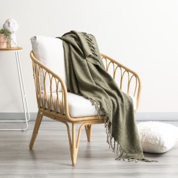 Juniper Lygon Wool Acrylic Throw by Cloud Linen