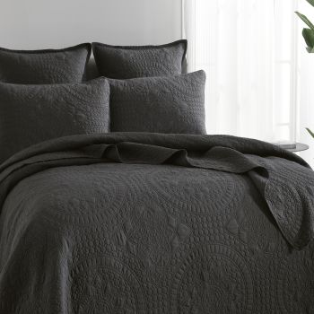 Asher Jacquard Coverlet Grey Set by Renee Taylor