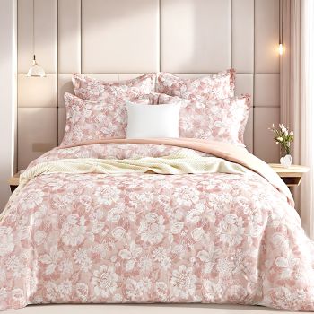 Aura Blush Jacquard European Pillowcase by Renee Taylor