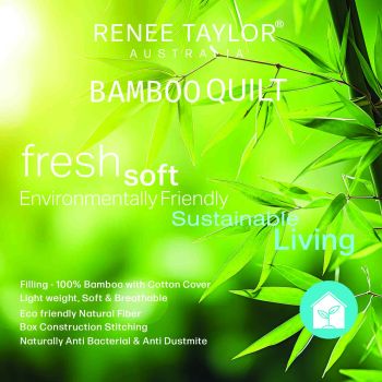 400 GSM All Seasons Natural Bamboo Single Quilt by Renee Taylor