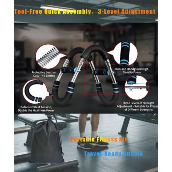 Twister Arm Trainer for Men & Women，60-110lb Adjustable Arm & Chest Workout Equipment，Portable Home Gym Strength Training Machine for Full-Body Toning & Muscle Building