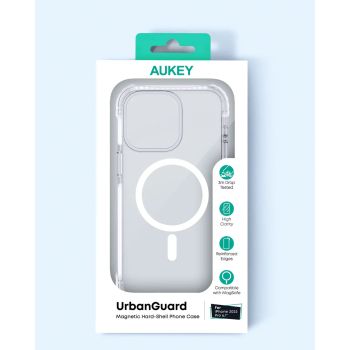 Aukey Urban Guard Magnetic Hard-Shell iPhone 15 Phone case - Transparent (TM11A)