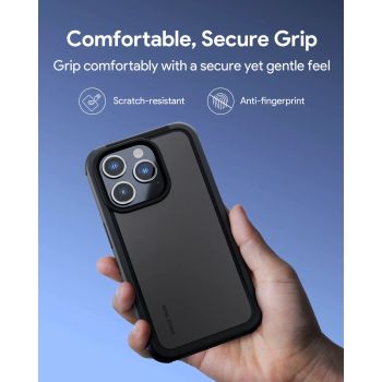 Aukey Urban Guard Elite Magnetic Hard-Shell iPhone 15 Pro Max Phone Case - Dark Gray (UG10D)