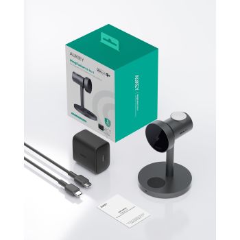 Aukey MagFusion 3-in-1 Qi2 Magnetic Fast Wireless Charging Station (LC-MC311)