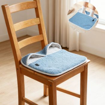 USB Heated Foot Warmer Sheep Fleece Foot Warmer Rabbit Fleece Foot Warmer Sofa - Blue - Size 40cm