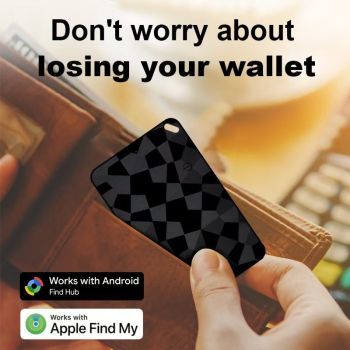 Apple Card anti-loss device, Bluetooth tracker, Find My compatible, Siri enabled tracker, no app required tracking, global GPS tracker, iOS Android universal tracker, wallet finder, key finder, Australia tracker - Black - Size Dual-system