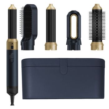 5-in-1 hair dryer, hair styling tool, hot air comb, straightening and curling, automatic curling iron, high-speed motor, Australian hair care, multifunction hair brush - Black - Size 6